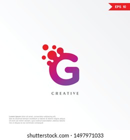 Abstract letter G dot logo and icon  design template. Colorful creative sign. Universal vector icon. Modern logotype symbol