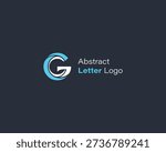 Abstract Letter G with Dynamic Blue Curves Logo Design. Business and Corporate Branding Letter G Logo.