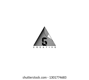 Abstract letter G geometric monogram linear triangle logotype