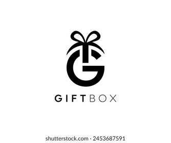 Abstract letter G gift icon logo, gift ribbon, or gift box vector logo design