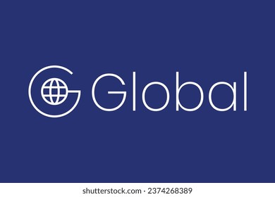 abstract letter G global globe earth planet line logo design