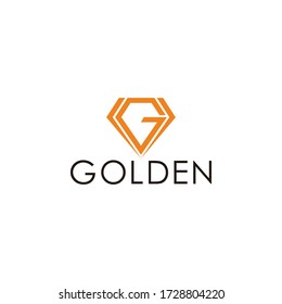 Abstract Letter G Golden Diamond Geometric Design Symbol Logo Vector