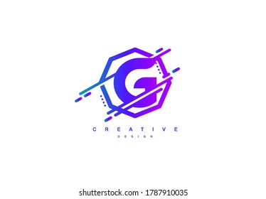 Abstract Letter G Gradient Color Shape Polygon Logo
