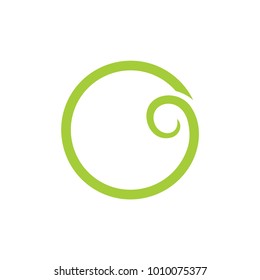 abstract letter g green plant in circle logo vector