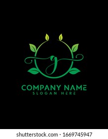Abstract  Letter G Initial beauty monogram and elegant logo design, handwriting logo of initial signature, Photography, wedding, fashion, floral and botanical with creative template design