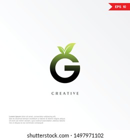 Abstract letter G leaf logo and icon  design template. Colorful creative sign. Universal vector icon. Modern logotype symbol