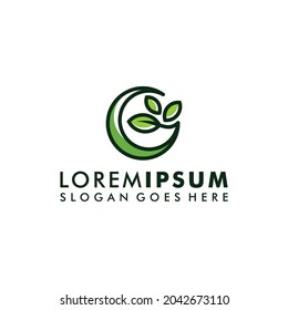 Abstract Letter G leaf logo template nature icon symbol vector logotype