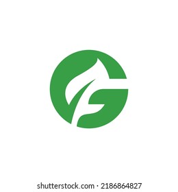 Abstract Letter G leaf logo Design Template Vector Graphic Branding Element.