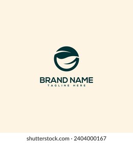 Abstract letter G and leaf logo. Flat vector logo design template element.
