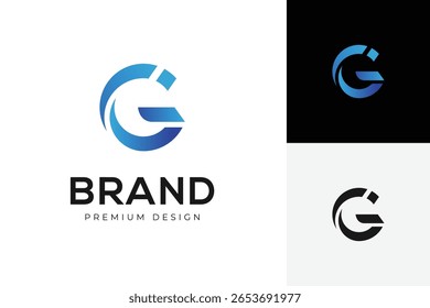 Letra abstrata G com letras I Design do logotipo para identidade da marca, empresarial, corporativa e premium