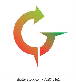Abstract Letter G logo. Letter G arrow logo design