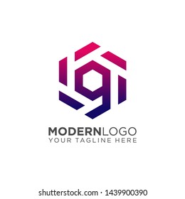 Abstract letter G logo design. creative hexagon sign vector illustration