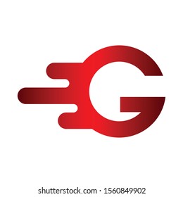 Abstract letter G logo design template. Dynamic vector unusual font. Universal fast speed fire moving water quick energy drop icon