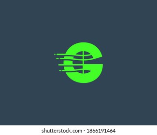 Abstract letter G logo design template. Dynamic vector unusual line font. Creative Earth, speed, delivery, shipping icon symbol mark logotype.