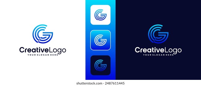 Plantilla Abstractas del Vector del diseño del logotipo de la letra G