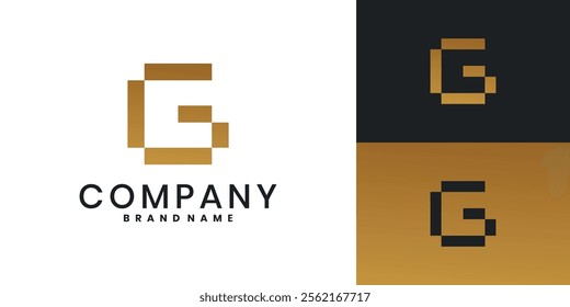 Abstract letter G logo design luxury