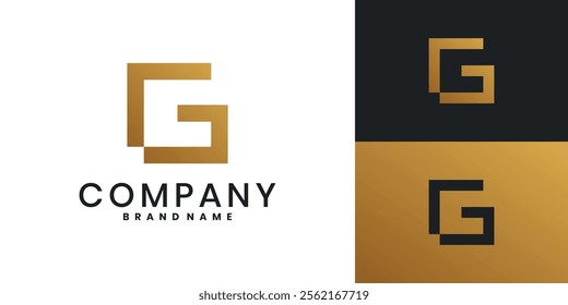 Abstract letter G logo design luxury