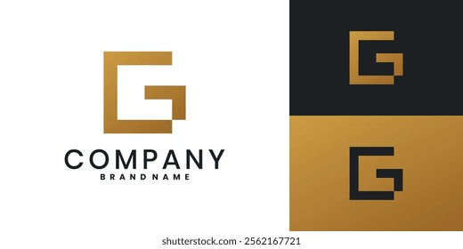 Abstract letter G logo design luxury