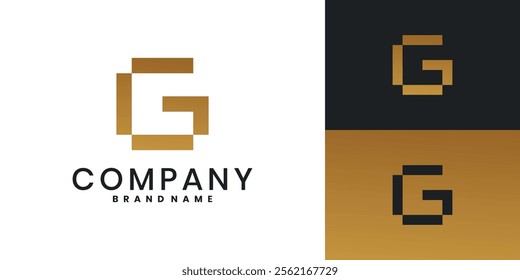 Abstract letter G logo design luxury