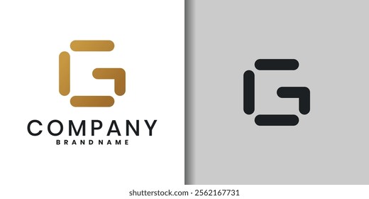 Abstract letter G logo design luxury