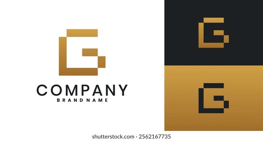 Abstract letter G logo design luxury