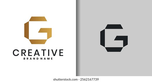 Abstract letter G logo design luxury