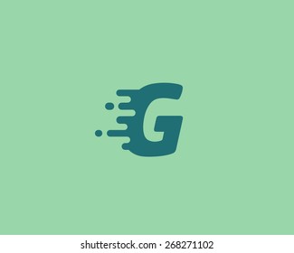 Abstract letter G logo design template.  Dynamic vector unusual font. Universal fast speed fire moving water quick energy drop icon.