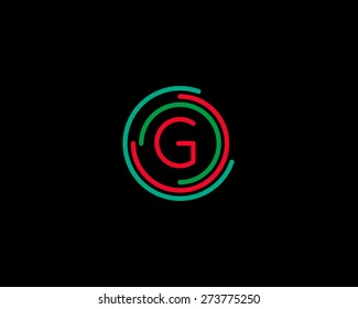 Abstract letter G logo design template. Colorful creative sign. Universal vector icon.