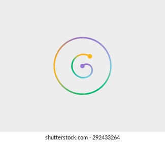 Abstract letter G logo design template. Colorful lined creative sign. Universal vector icon.