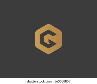 Abstract letter G logo design template. Creative hexagon sign mark. Universal vector icon logotype