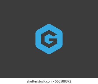 Abstract letter G logo design template. Creative hexagon sign mark. Universal vector icon logotype