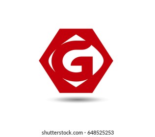 Abstract letter G logo design template
