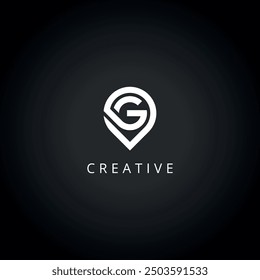 Abstract Letter G Logo. Initial Location Symbol Vector Icon.