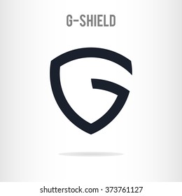 Abstract letter G logo template. The letter G in the form of shield. G icon. Business logo template. Vector