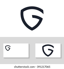 Abstract letter G logo template. The letter G in the form of shield. G icon. Business logo template