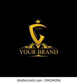 Abstract Letter G Logo Template. Luxury Design on Black Background. Vector Illustrator Eps.10