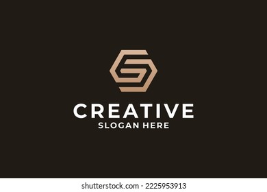 abstract letter G logo type.