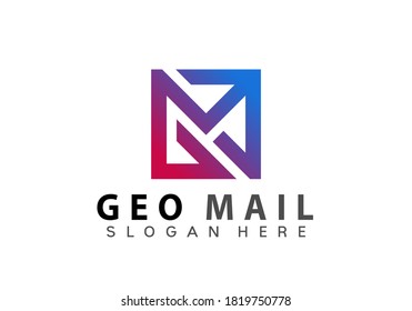 Vorlage für Vektorgrafik-Muster für abstrakte Buchstaben G oder M Square-Logo