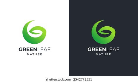 Abstract letter G and Natural Green leaf logo icon design. Eco friendly logo vector. organic logo icon