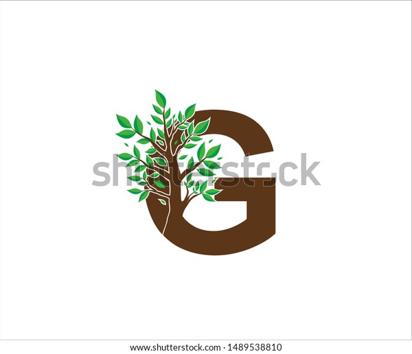 Abstract Letter G Nature Tree Logo Stock Vector (Royalty Free) 1489538810