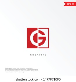 Abstract letter G negative space logo and icon  design template. Colorful creative sign. Universal vector icon. Modern logotype symbol. eps10