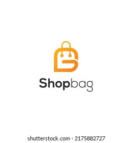 Abstract letter G on shopping bag logo. Online shop icon.