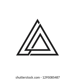 abstract letter g overlapping line triangle logo