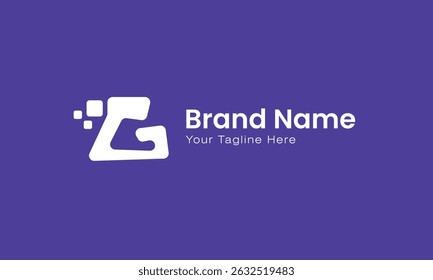Abstract letter G with pixel logo design vector