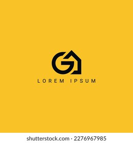 Abstract letter G real estate house logo design vector illustration.