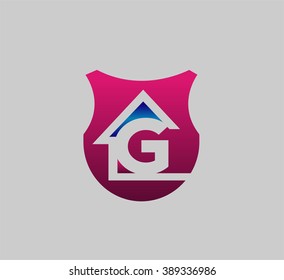 Abstract letter G with real estate home logo
