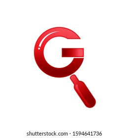 abstract Letter G shape like a magnifying glass,  Logo design vector template.