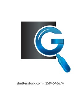 abstract Letter G shape like a magnifying glass,  Logo design vector template.