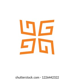 abstract letter g square geometric logo