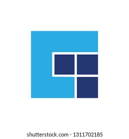 abstract letter g square simple colorful logo vector